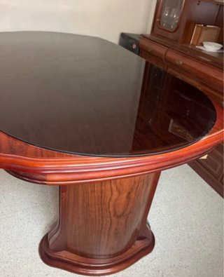 Mesa de salón cristal y madera