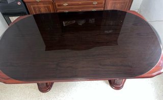 Mesa de salón cristal y madera