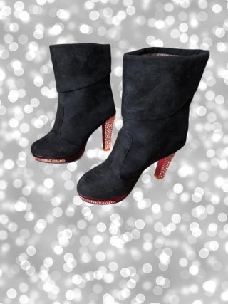Botines negros con plataforma talla 39