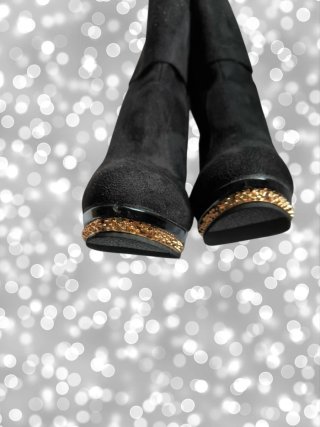 Botines negros con plataforma talla 39
