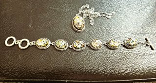 Conjunto collar y pulsera conchas trituradas