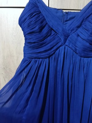 Vestido largo gasa azul