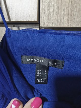Vestido largo gasa azul