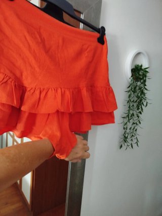 Minifalda pantalón naranja