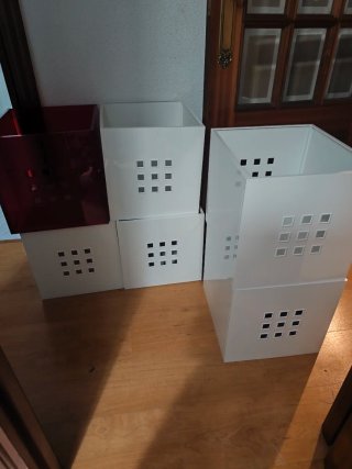 Cajas Lekman Ikea (rojo y blanco)
