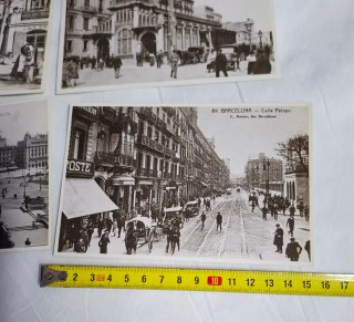 Lote 4 Postales Antiguas Barcelona