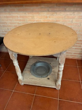 Mesa redonda madera y metal