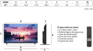 TV Philips 40 Full HD Smart TV 40PFS6000
