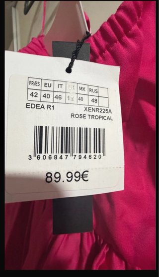 Vestido Naf Naf fiesta rosa fucsia Talla 42