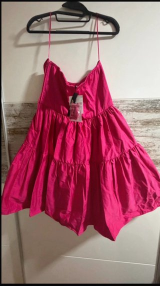 Vestido Naf Naf fiesta rosa fucsia Talla 42