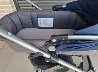 Carro y capazo azul/gris
