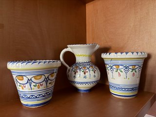 Juego Cerámica Talavera Jarra y Macetas
