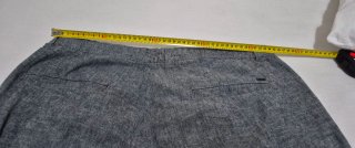 Pantaloni grigi in lino e cotone