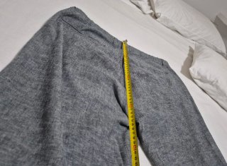 Pantaloni grigi in lino e cotone