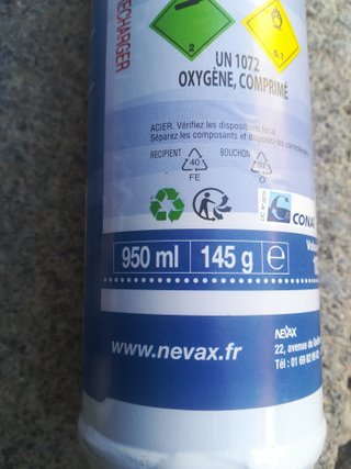2 Garrafas NEVAX oxigene