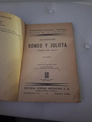 Libro de Romeo y Julieta de shekespeare