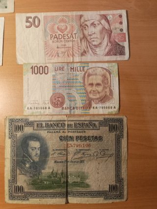 Lote 9 Billetes Antiguos España y Europa S.XX