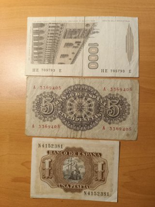 Lote 9 Billetes Antiguos España y Europa S.XX