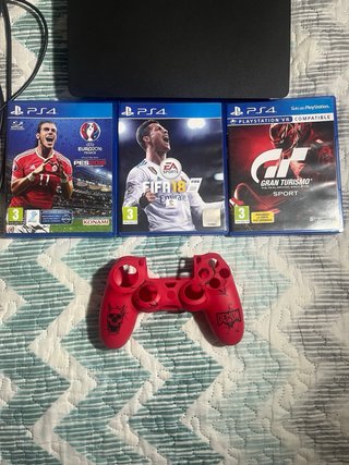 Pacchetto PS4 Slim Nera + 3 Giochi + Custodia