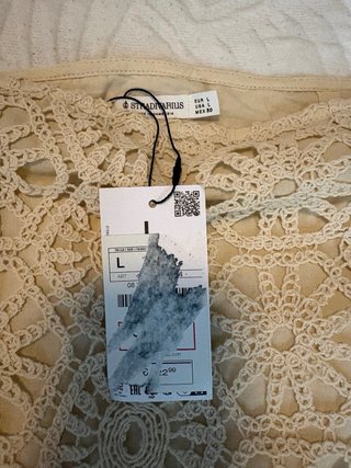Minifalda Crochet Stradivarius Talla L Beige