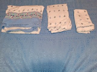 Juego Sábanas Vintage Azul y Rosa