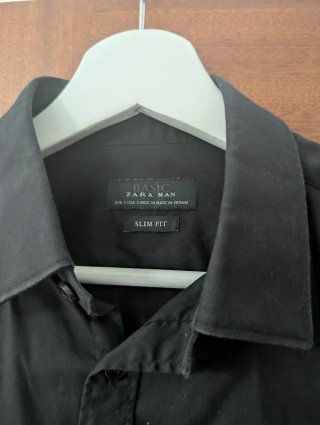 Camisa ZARA MAN Negra Talla S Slim Fit