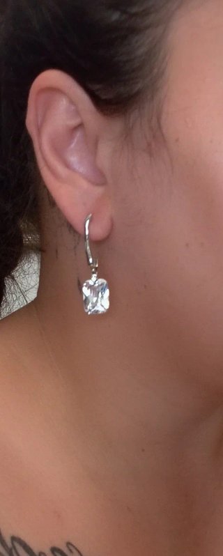 Orecchini Argento 925 Zircone Cristallo esagonale