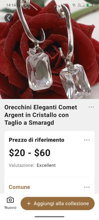 Orecchini Argento 925 Zircone Cristallo esagonale