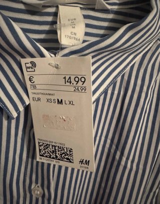 Camicia donna H&M righe taglia M con etichetta