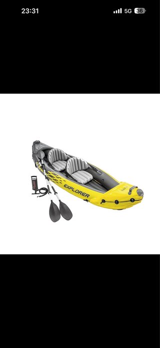 Kayak inflable 2 plazas con remos y bomba