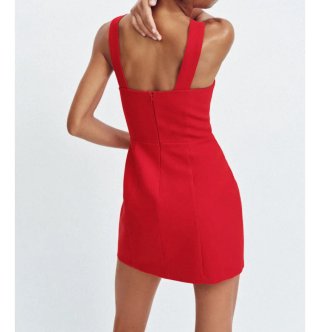 Vestido rojo mini estilo corsé