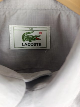 Camisa Lacoste Gris Manga Corta