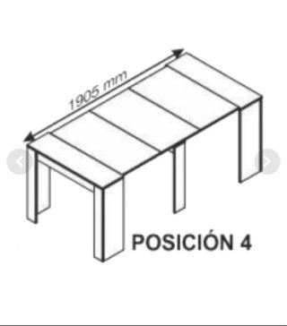 Mesa consola 5 posiciones blanco brillo