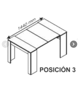 Mesa consola 5 posiciones blanco brillo