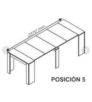 Mesa consola 5 posiciones blanco brillo