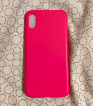 Funda iPhone X rosa neón.