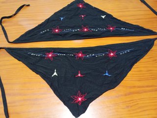 Lote 2 bandanas algodón bordadas