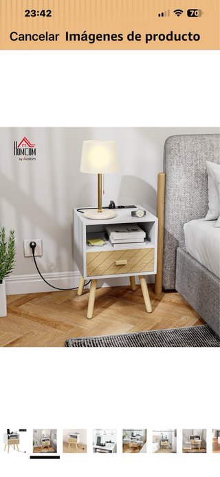 Mesita Noche o mesa auxiliar Carga Blanca/Madera