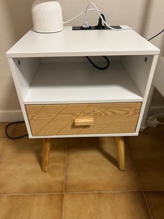 Mesita Noche o mesa auxiliar Carga Blanca/Madera