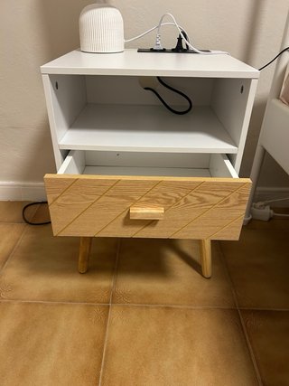 Mesita Noche o mesa auxiliar Carga Blanca/Madera