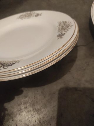 Platos Porcelana Borde Dorado