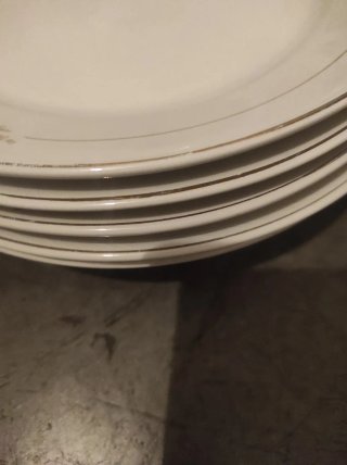 Platos Porcelana Borde Dorado