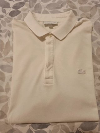 Polo Lacoste Blanco Talla L