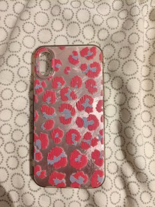 Funda iPhone X estampado leopardo rosa