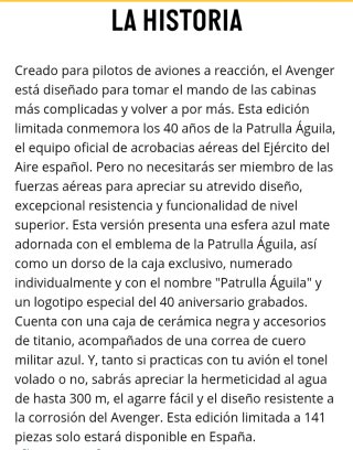 Reloj Breitling Avenger Ed. Lim. Patrulla Aguila