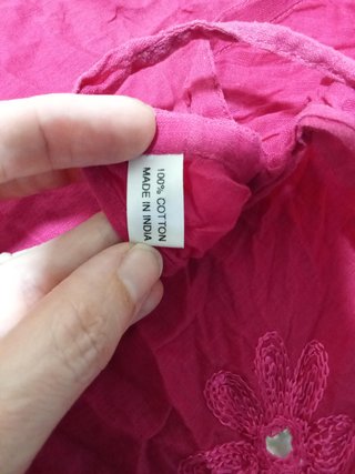 Lote 2 bandanas algodón rosa fucsia bordadas