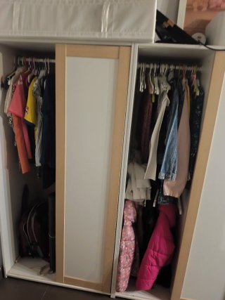 Mueble Almacenaje Blanco y Rosa