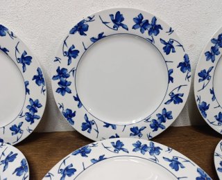 Vajilla porcelana flores azules