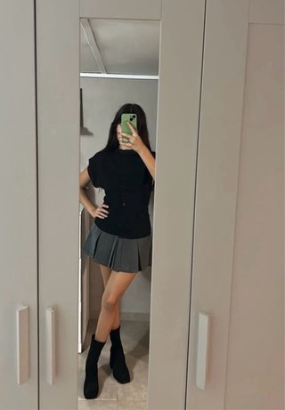 Falda pantalón gris Stradivarius