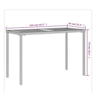 Tavolo da giardino vidaXL in rattan e legno